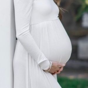 Off the Shoulder Maternity Maxi Dress